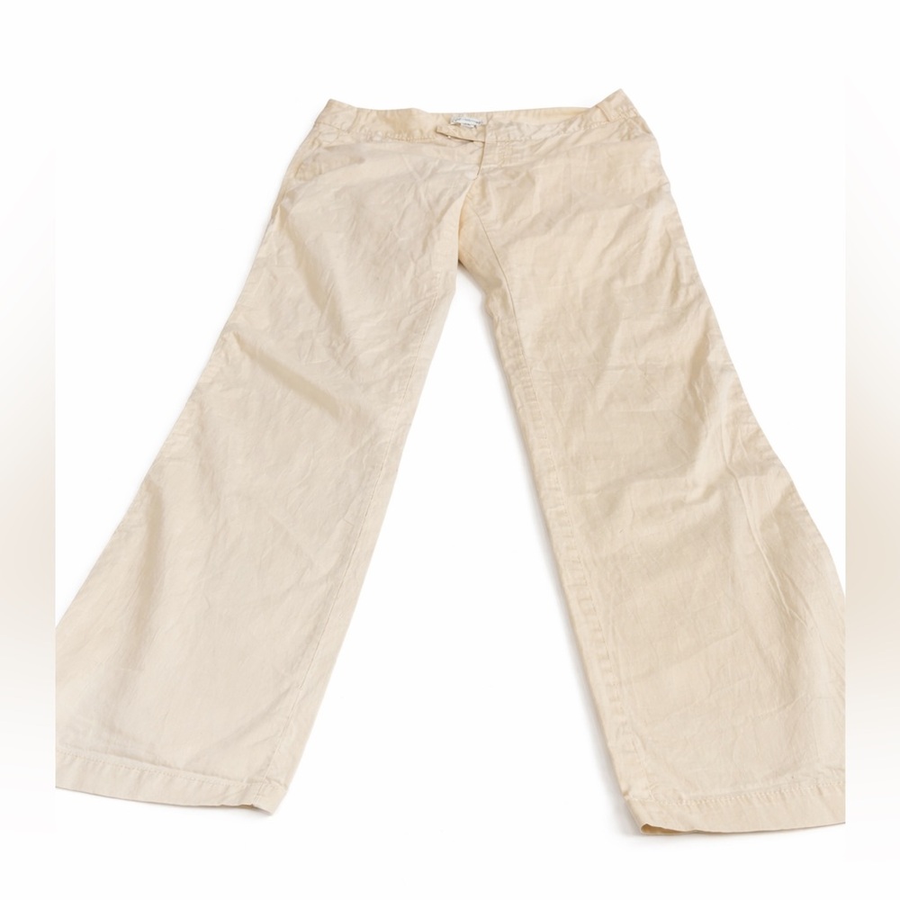 Banana Republic Cream Wide-Leg Trousers | Classic Tailored Pants | Size 4